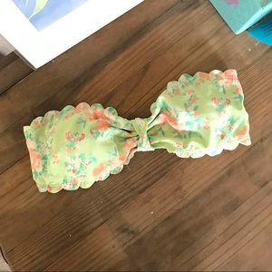 Floral scallop bikini top